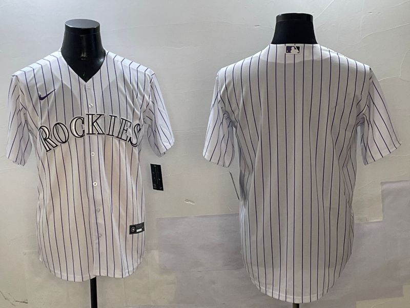 Men Colorado Rockies Blank White Stripe Game 2025 Nike MLB Jersey style 1